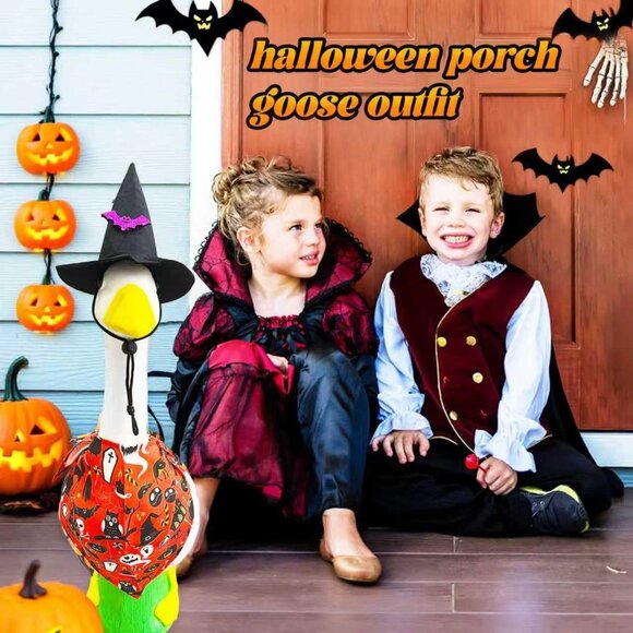 Witch Hat and Colorful Scarf for Halloweens Yard Lawn Outdoor Garden Patio - Picture 2 of 6